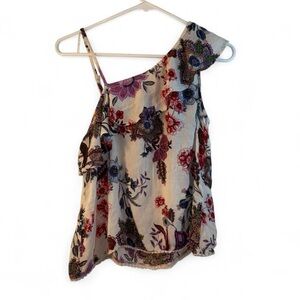 Patrons of Peace Multicolor Floral One-Shoulder Blouse